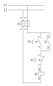 Teleavviamento diretto di un motore asincrono trifase schema funzionale